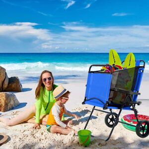 DoCred Folding Beach Chair, Lounge Chair with Wheels