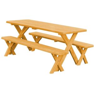 Kunkle Holdings, LLC Pine 6' Cross-Leg Picnic Table with 2 Benches 8