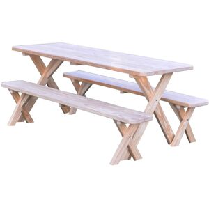 Kunkle Holdings, LLC Pine 6' Cross-Leg Picnic Table with 2 Benches 8