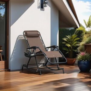 KENROYHOME Outsunny Rocking Chairs, Foldable Reclining Zero Gravity Lounge Rocker 1