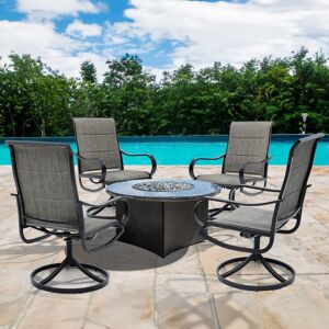 Moasis Swivel Outdoor Dining Armchair Patio Chair Picnic Chair(Set of 2) Dining Height