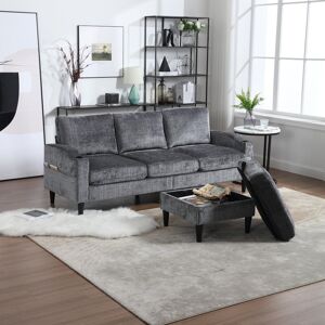 Convertible Sectional Sofa Couch, L-Shape Cozy Sofa Couch Set 4 Seat Sofa Sectional with Storage Ottoman for Living Room 77.36 In. W X 30.31 In. H X 53.15 In. D