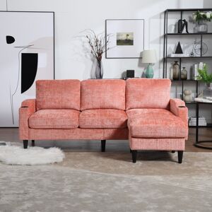 Convertible Sectional Sofa Couch, L-Shape Cozy Sofa Couch Set 4 Seat Sofa Sectional with Storage Ottoman for Living Room 77.36 In. W X 30.31 In. H X 53.15 In. D