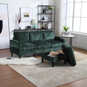 Convertible Sectional Sofa Couch, L-Shape Cozy Sofa Couch Set 4 Seat Sofa Sectional with Storage Ottoman for Living Room 77.36 In. W X 30.31 In. H X 53.15 In. D