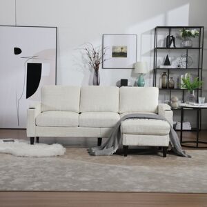 Convertible Sectional Sofa Couch, L-Shape Cozy Sofa Couch Set 4 Seat Sofa Sectional with Storage Ottoman for Living Room 77.36 In. W X 30.31 In. H X 53.15 In. D