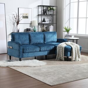 Convertible Sectional Sofa Couch, L-Shape Cozy Sofa Couch Set 4 Seat Sofa Sectional with Storage Ottoman for Living Room 77.36 In. W X 30.31 In. H X 53.15 In. D