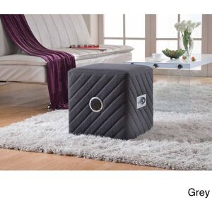 US Pride Furniture Caitlin Fabric Upholstered Ottoman with Bluetooth Speaker Small