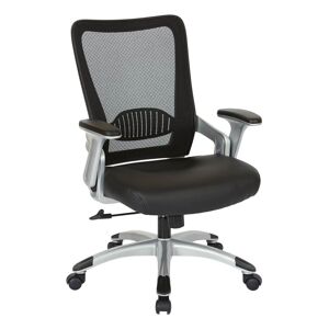 Office Star Products Black Mesh Back Manager's Office Chair with Silver Frame Standard
