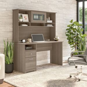 Cabot 60W Computer Desk with Hutch in Espresso Oak by Bush Furniture Large