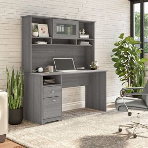 Cabot 60W Computer Desk with Hutch in Espresso Oak by Bush Furniture Large