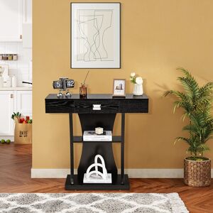 Console Table with Drawer and 2-Tier Shelves for Entryway Living Room - 36 36