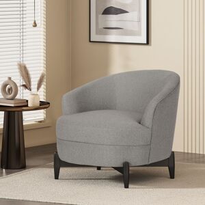 IGEMAN Modern Upholstered Fabric Lazy Chair Accent Lounge Chair Single Sofa Chair with Wood Legs Standard