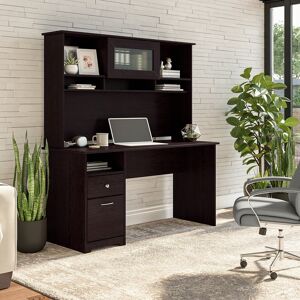 Cabot 60W Computer Desk with Hutch in Espresso Oak by Bush Furniture Large