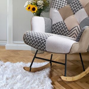 Hochwertiges Fabric Upholstered Rocker Nursery Rocking Chair Standard