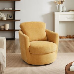 Art Leon Modern Comfortable Corduroy Fabric Swivel Barrel Accent Chair Standard