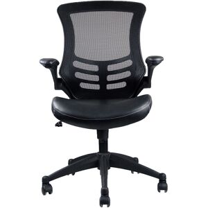 Mobili Stylish Mid-Back Mesh Office Chair with Adjustable Arms, Black High Back