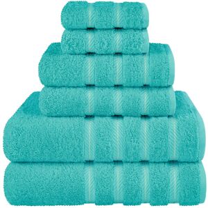 American Soft Linen Luxury 6 Piece Towel Set, 2 Bath Towels 2 Hand Towels 2 Washcloths, 100% Cotton Turkish Towels for Bathroom 13.0 In. L X 13.0 In. W