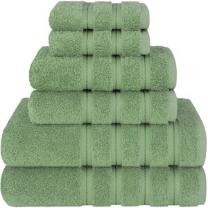 American Soft Linen Luxury 6 Piece Towel Set, 2 Bath Towels 2 Hand Towels 2 Washcloths, 100% Cotton Turkish Towels for Bathroom 13.0 In. L X 13.0 In. W