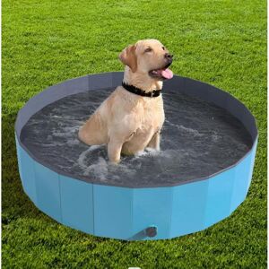 Origin Foldable dog care bath tub outdoor paddling cleaning pet pool 64 inch - blue - blue blue