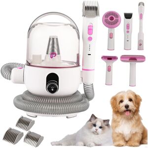 LEAPON 5 in-1 Dog Grooming Kit Pet Grooming Hair Vacuum 6.87 In. L X 8.07 In. W X 12.01 In. H