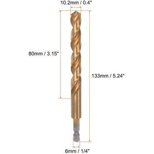 Unique M35 High Speed Steel Titanium Hex Twist Drill Bit with 1/4 10.2mm