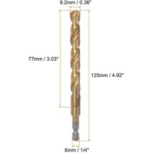 Unique M35 High Speed Steel Titanium Hex Twist Drill Bit with 1/4 9.2mm