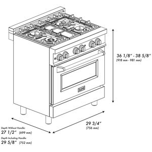 ZLINE Stainless Steel Professional Dual Fuel Oven Range 30 Inches