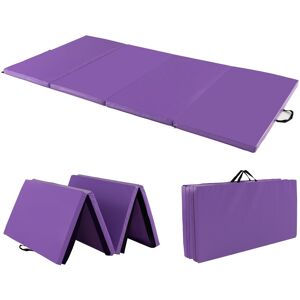 Folding Gymnastics Mat with Carry Handles and Sweatproof Detachable PU Leather Cover - 8' x 4' x 2 8' x 4' x 2