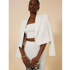 Women's Cropped Blazer in Gardenia / M BCBGMAXAZRIA