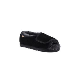 Wide Width Women's Apma Women'S Open Toe Slipper by LAMO in Black (Size 6 W)