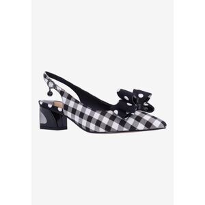 Wide Width Women's Kimma Pump by J. Renee in Black White (Size 8 W)