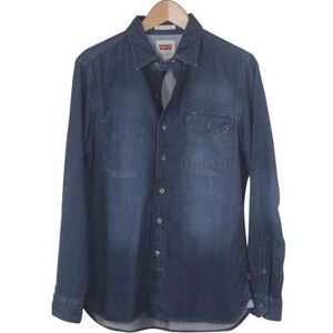 Levi's Men Shirt Herringbone Denim Button Up Top S Color: Blue Size: S