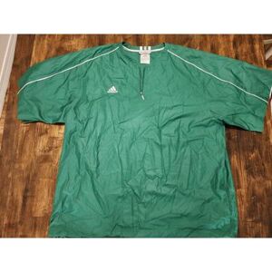 Adidas Shirts Adidas Men's Size U.S. Xl Green 1/4 Zip Short Sleeve Pull-Over Jersey Color: Green/White Size: Xl