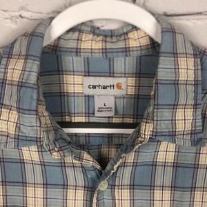 Carhartt Shirts Carhartt Blue Short Sleeve Button Up Men's Sz Large Color: Blue/Cream Size: L