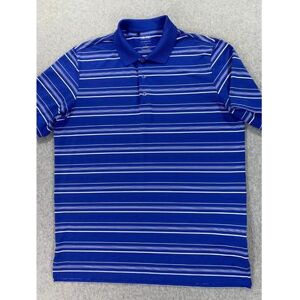 Adidas Shirts Adidas Pure Motion Striped Short Sleeve Golf Polo Shirt (Men's Large) Blue Color: Blue Size: L