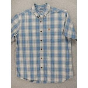 Carhartt Shirts Carhartt Regular Fit Short Sleeve Work Shirt (Mens Large) Blue Color: Blue Size: L