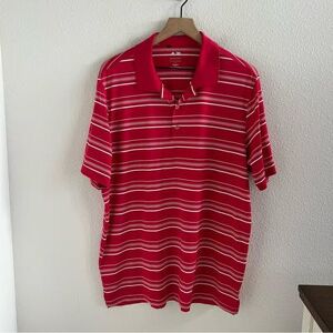 Adidas Shirts Adidas Pure Motion Golf Polo Red White Stripe Large Color: Red/White Size: L