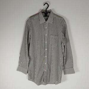 Shirts Burberry's Of London Classic Stripe Dress Shirt 16 1/2"" - 34"" / 100% Cotton Color: Gray/White Size: 16.5"