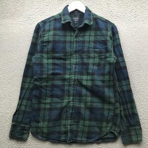 J. Crew Shirts J.Crew Flannel Button Up Shirt Men's Small S Long Sleeve Slim Plaid Green Navy Color: Blue/Green Size: S