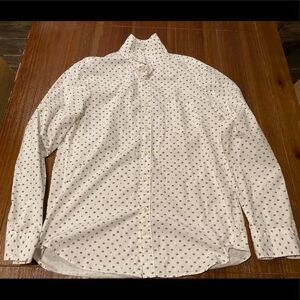 J. Crew Shirts J Crew Organic Cotton Dress Shirt Xl Mini Roses Color: White Size: Xl