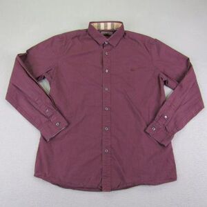 Shirts Burberry Shirt Mens Medium Red Burgundy Tailored Button Up Long Sleeve London Color: Red Size: M