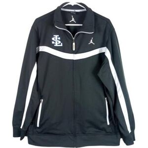 Jackets & Coats Nike Mens Jordan Warm-Up Starter Jacket Medium Gray St Louis Patch Logo Pockets Color: Gray Size: M