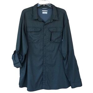 Columbia Shirts Columbia Omni Shade Sun Protection Button Up Long Sleeve Blue Gray Shirt Xl Color: Blue/Gray Size: Xl