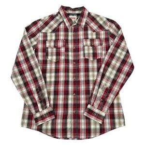 Levi's Men's Red White Multi Colored Plaid Long Sleeve Button Up Shirt Sz Medium Color: Red Size: M