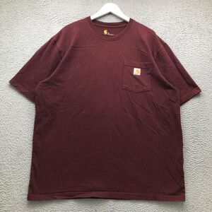 Carhartt Shirts Carhartt T-Shirt Men's Xl Short Sleeve Original Fit Crew Neck Pocket Logo Maroon Color: Red Size: Xl