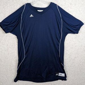 Adidas Shirts Adidas* Men's Short Sleeve V-Neck Navy Blue Practice Football Jersey~ Size 2xl Color: Blue/White Size: Xxl