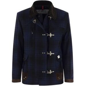 4 Hooks Wool Jacket With Hooks - Blue - Fay Jackets