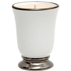 Artistica - Deruta of Italy Deruta Platino: Deluxe Precious Bell Cup Candle With Pure Platinum Rim - Grey - CAPRI GARDENIA