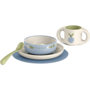 Suavinéx Go Natural Learning Feeding Set with 5 Pieces 1 un. Blue