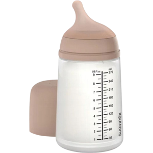 Suavinéx Zero Zero Baby Bottle Anti-Colic with Silicone Teat 270mL Medium M: Medium Flow